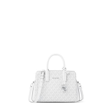 Imagem de Michael Kors Bolsa transversal extra pequena Laila, ferragens prateadas/sarja revestida exclusiva/branca óptica/Allum