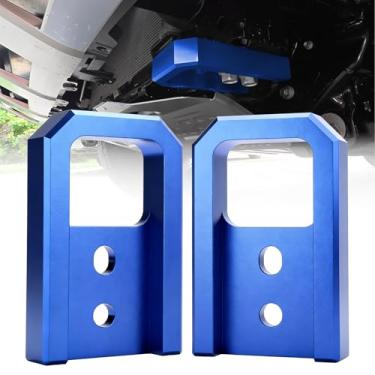 Imagem de NORTHYUN Pontos de recuperação dianteiros Billet T6061 alumínio compatível com Toyota Tacoma 2024–2026 (4ª geração)/4Runner 2025–2026/Land Cruiser 250 2024-2025, ganchos de reboque azuis, 2 peças