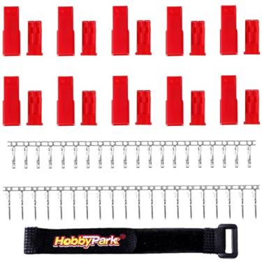 Imagem de HobbyPark Conjunto de plugues de conector JST macho e fêmea (desmontado) – Kit de plugue JST de 2 pinos para motor de bateria RC conector ESC, projetos de avião drone de carro RC DIY (10 pares)