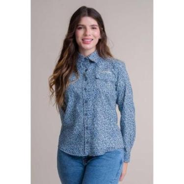 Imagem de CAMISA FEMININA WESTERN TEXAS FARM - PATTERNED - CAF159 - JEANS-Feminino
