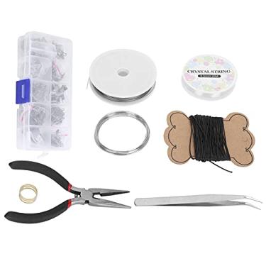 Imagem de Kit de ferramentas para fabricação de joias Conjunto completo de acessórios DIY com fecho lagosta, alicate de corda de cera, pinça para reparo de brincos, artesanato, projetos de (Guqing – conjunto completo (com ferramentas))