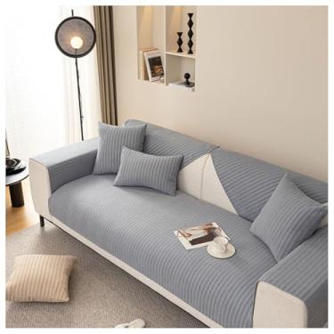 Imagem de SPXMQSS Capas de sofá para sofá seccional, antiderrapante, capa de sofá de chenille macia de 1/2/3/4 lugares, universal em forma de L, protetor de móveis D 90 x 90 cm