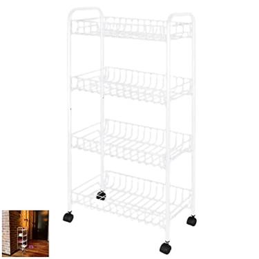 Imagem de Fruteira 4 Andares Rodinha Organizador Multiuso Utensílios - Mor - Branco