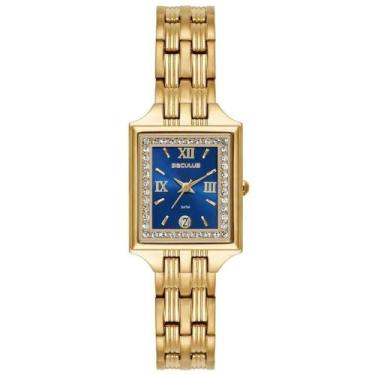 Imagem de Relógio Seculus Feminino Ref: 44288lpsvda2 Retangular Aço Dourado