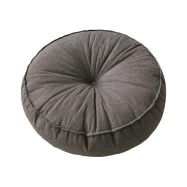 Imagem de predolo Almofada redonda para chão, almofada de meditação, pequena decorativa para assento no chão, sofá ou cama, Cinza Profundo