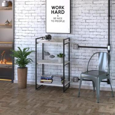 Imagem de Estante Multiuso 3 Prateleiras 104x60cm Estilo Industrial - Compace De