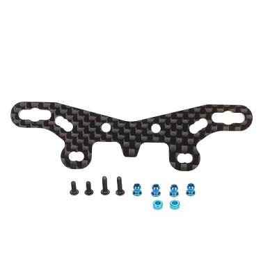 Imagem de Siwoted amortecedor de carbono ficar frente fibra carbono torre choque dianteiro para tamiya 1/10 tt02 rc carro upgrades acessórios preto