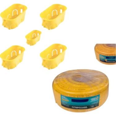 Imagem de Kit C/ 5 Caixa Drywall 4x2 + Eletroduto 1 5m