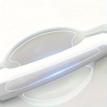 Imagem de 8 peças de película protetora para maçaneta de porta de carro transparente, durável, fácil instalação, resistente a arranhões, protetor de tinta para tigelas de porta, à prova de poeira, transparente