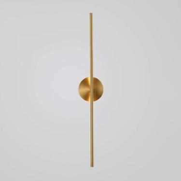 Imagem de Arandela de parede moderna, simples e linear, com LED, ideal para sala de estar, parede atrás do sofá, quarto, cabeceira, hotel, corredor, hall de entrada (dourada, 8 watts) (pequena)