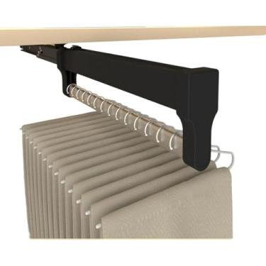 Imagem de Hhsdyl Cabideiro Extensível, Varão Ajustável Roupeiro para Armazenamento Calças e Roupas, Cabideiro Poupa Espaço,Black,40(39.2cm)