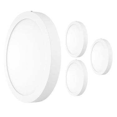 Imagem de 4 Painel Led Sobrepor Redondo Branco Neutro 4000K 24W Bivolt - Avant