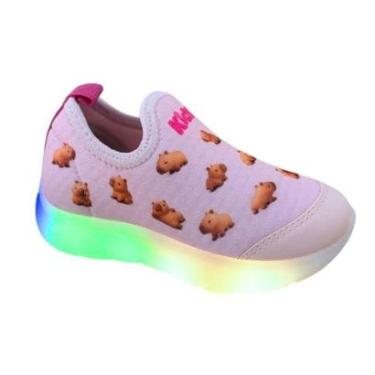Imagem de Tênis Kidy Flex Light Luzes Capivara Rosa Infantil-Unissex