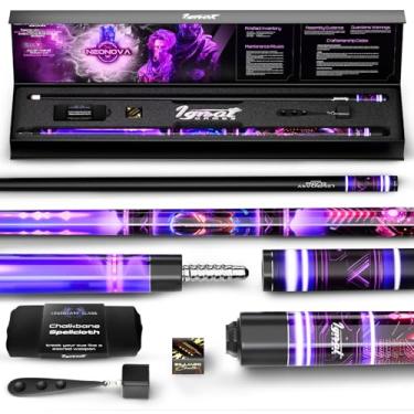 Imagem de IgnatGames Taco de sinuca premium – 147.3 cm 2 peças, 595.3 g Canadian Maple Cue com eixo AirStrike de 12,5 mm, estojo premium e acessórios