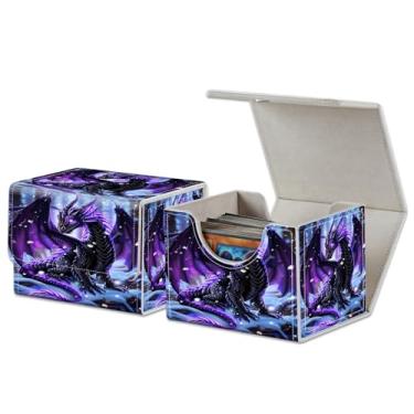 Imagem de RAUEDWDJS for MTG Card Deck Box,PU Leather Extra Large Storage Collectible Card Games Box Case Cover Fit for MTG TCG CCG Magic Cards-Cute Little Dragon