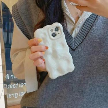 Imagem de Capa para celular com padrão de ondas 3D para iPhone 17, 16, 15, 14, 13 Pro Max, cores vibrantes, design moderno, capa traseira de silicone macio e resistente a impactos, modelo A9, compatível com i