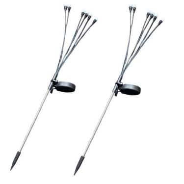 Imagem de kit 4 Luminária Solar Led Vagalume Espeto Jardim Brilhante - UNI ECCOM