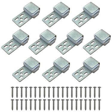 Imagem de LXLVOUEG 20 peças de clipes de mola para sofá, kit de reparo de estofamento de móveis, prendedores de mola Ek Clips S para cadeira, sofá, peças de substituição (inclui 80 parafusos), 5 furos, 39,9 cm