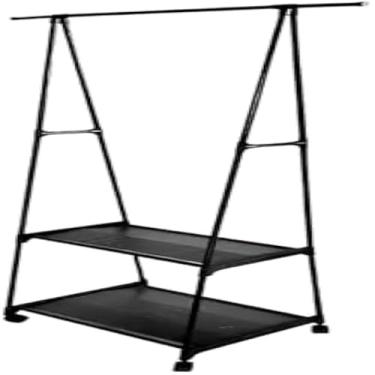 Imagem de Prateleira de lavanderia, organizacao e arrumacao, preta, dois andares, moderna, utilitaria, pratica, reforcada, perfeita