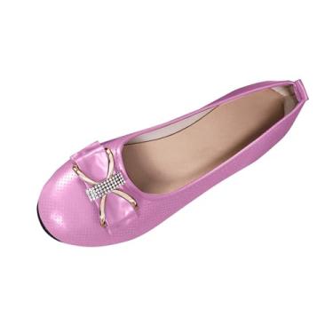Imagem de Sapatos rasos femininos com design oco respirável para uso casual versátil na primavera, verão, lazer ao ar livre, sem caixa de sapatos, rosa, 34