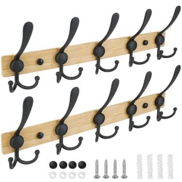 Imagem de Perchero de Pared TICONN con Cinco Ganchos Triangulares Resistentes Pa