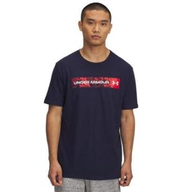 Imagem de Camiseta de Treino Under Armour Camo Chest Stripe Masculina GG Azul-Masculino
