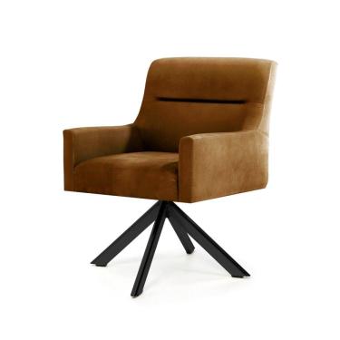 Imagem de Poltrona para Sala de Estar Veludo Giratória Angel Laranja