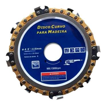 Imagem de Kit 2 Discos Esmerilhadeira Com Corrente Para Madeira 4,5" 115mm