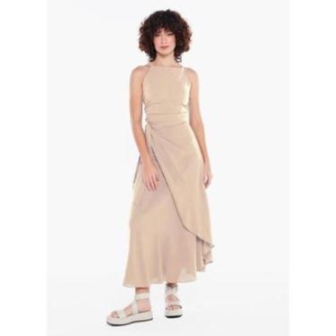 Imagem de Conjunto Saia Longa e Blusa com Bojo Bege Mocca Sob-Feminino