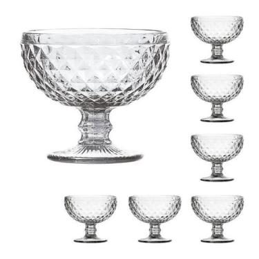 Imagem de Conjunto 18 Unidades Taça De Vidro Sobremesa Bico De Abacaxi - Wellmix