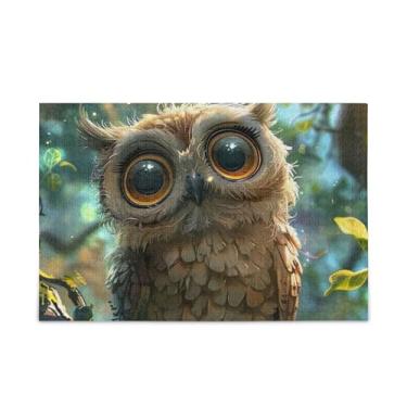 Imagem de Quebra-cabeça de coruja fofa de 500 peças, material de madeira e papel, quebra-cabeças engraçados para adultos