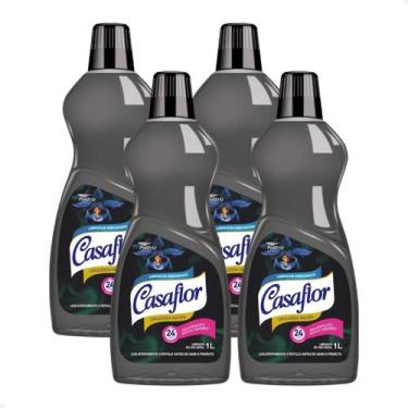 Imagem de Kit 4 Limpador Perfumado Casaflor Orquídea Negra 1L. Desempenho Superi