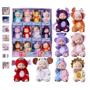 Imagem de 12 mini bonecas reborn bebê realista bonecas laváveis com roupas de an