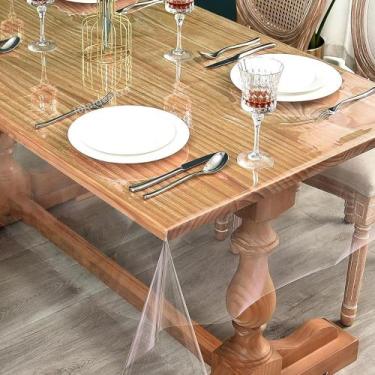 Imagem de Toalha Mesa Plastico Transparente Pvc 1,60x1,40 - 0,15mm - Idealiza