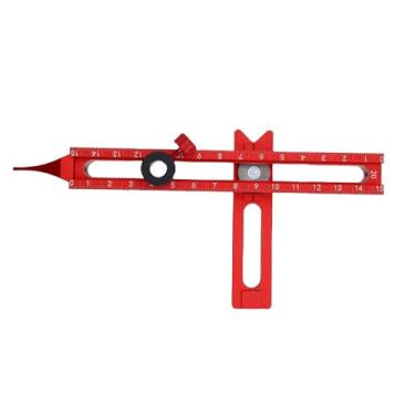 Imagem de Fafeicy Régua Guia de 4 Lados para Carpintaria, Ferramenta de Marcação de Posição Magnética de Liga de Alumínio Com Escalas Claras para Armários, Tetos, Layout de Quadro (Estilo 2)