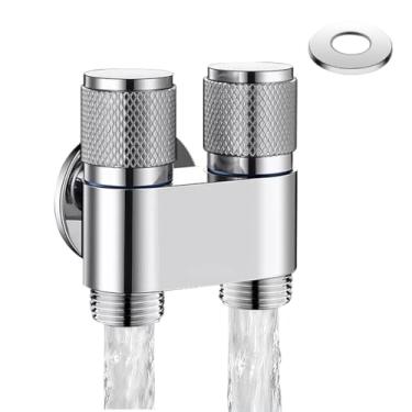 Imagem de Válvula Dupla de Registro para Torneira - Controle Independente de Água Fria e Quente, 3 Cores (Preta, Prata e Cinza), Instalação Fácil, Alto Padrão, Ideal para Banheiro, Cozinha e Lavanderia (prata)