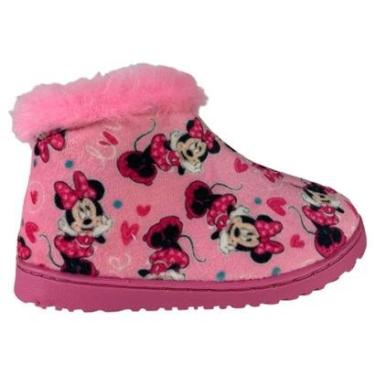 Imagem de Pantufa Botinha Infantil Menina com Ziper Minnie Forrada-Feminino