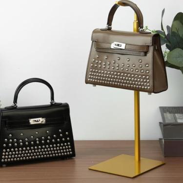 Imagem de WeiLaiKeQi Suporte para Bolsas, Expositor de Bolsas com Gancho para Pendurar, Expositor de Bolsas de Metal para Balcão, Ideal para Lojas, Vendedores e, Ouro