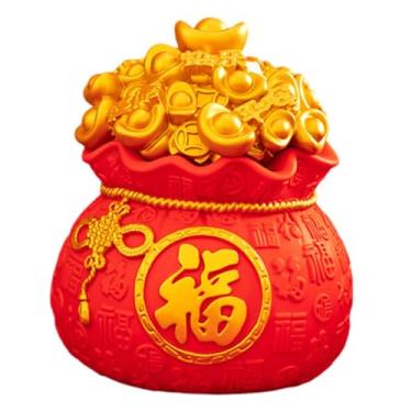 Imagem de Generic Estátua/Escultura de Sacola da Sorte em Forma de Porquinho, Cofrinho Colecionável, Ornamento de Mesa, Pote para Economizar Dinheiro, Ideal para, Fu Pequeno