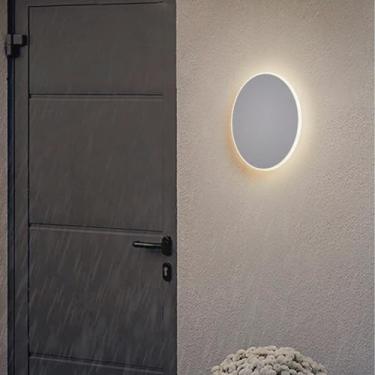 Imagem de GZZBMY Lâmpadas de Parede LED Externas IP65 Impermeável Metal Alumínio Iluminação de Parede Moderna Minimalista Arandela Redonda Interior/Exterior para Jardins Corredor Terraço Varanda (Luz Natural