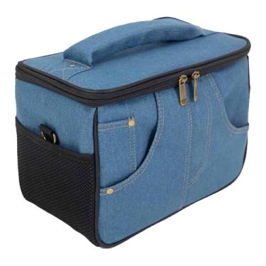 Imagem de KiBcsLic Estojo para amplificador de guitarra, bolsa de transporte multifuncional, organizador de alto-falantes para shows e equipamentos musicais, Azul 25x13x18cm