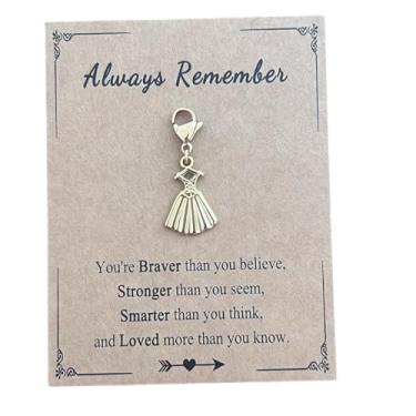 Imagem de AMOBESTER Amuletos de aço inoxidável dourado com clipe de saia de balé - pingentes de joias inspirados em dança para pulseiras faça você mesmo, bailarina para mulheres