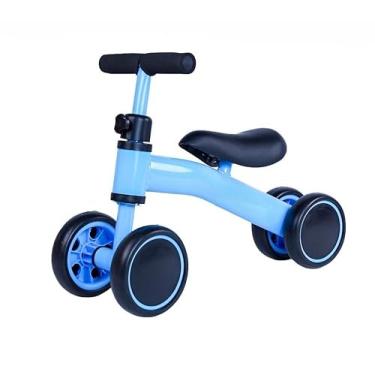 Imagem de Bicicleta De Equilíbrio 4 Rodas Sem Pedal Infantil Quadro Metal (Azul Claro)