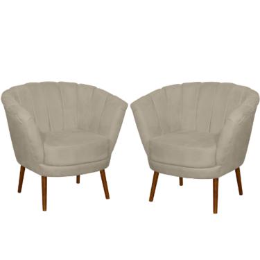 Imagem de Kit 02 Poltrona Pétala Flor Decorativa Suede