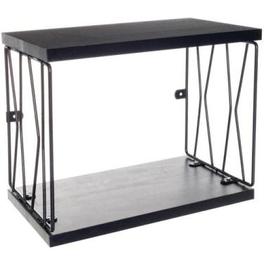 Imagem de Nicho De Parede Aço e Madeira P Black - Metaltru