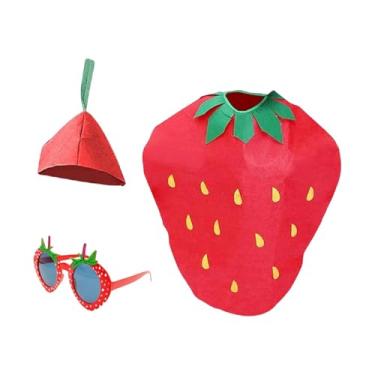Imagem de MotiveTech Fantasia infantil de morango para cosplay, ideal para festas temáticas, carnavais e bailes de máscaras.