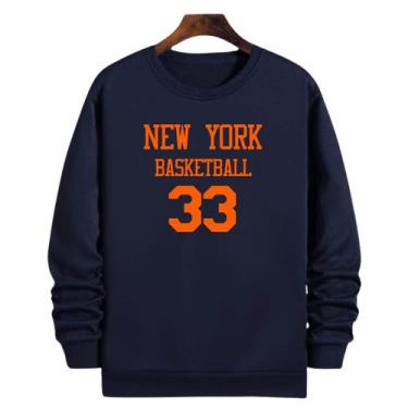 Imagem de Blusa Moletom Gola Basquete New York Basketball número 33 - Loja Click