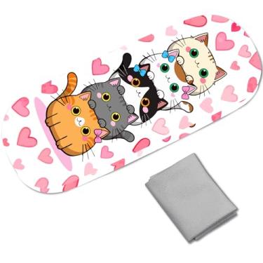 Imagem de CREATCABIN Estojo de couro para óculos de sol de gato, capa rígida para óculos, porta-óculos, portátil, viagem, bolsa de armazenamento, capa protetora, pano de limpeza, presente para mulheres e homens