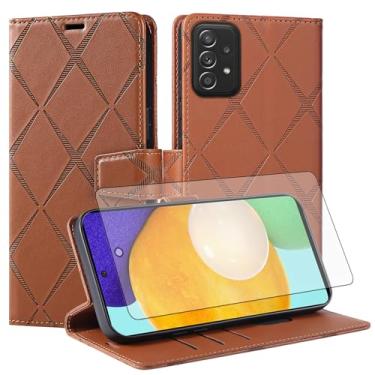 Imagem de Asuwish Capa de telefone para Samsung Galaxy A52/A52S 5G capa carteira com protetor de tela de vidro temperado PU couro sintético flip porta-cartão de crédito slot celular A 52 S 4G G5 52A S52 52S