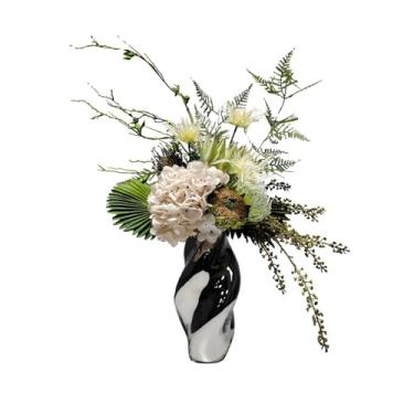 Imagem de KEG801302 Flores falsas luz luxo mesa de jantar floral arte decoração de mesa de centro sala de estar arranjo de flores simples simulação verde buquê de flores